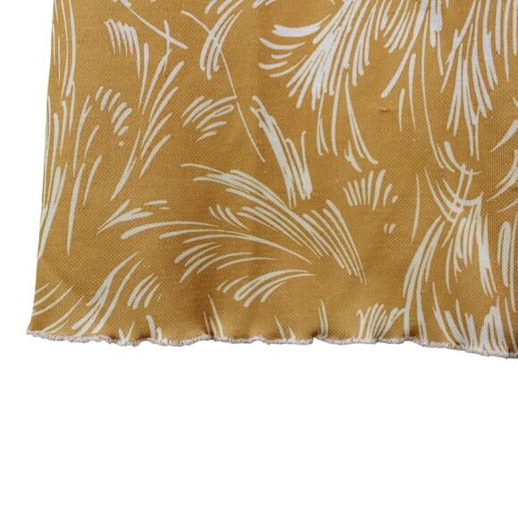 70s vitnage mustard wheat print flutter sleeve shift dress - Picture 4 of 5